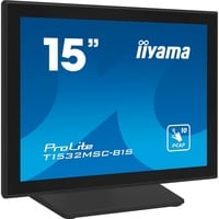 iiyama ProLite T1532MSC-B1S pantalla para PC 38,1 cm (15") 1024 x 768 Pixeles XGA LCD Pantalla táctil Negro, Monitor LED negro (mate), 38,1 cm (15"), 1024 x 768 Pixeles, XGA, LCD, 8 ms, Negro