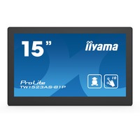 iiyama ProLite TW1523AS-B1P pantalla para PC 39,6 cm (15.6") 1920 x 1080 Pixeles Full HD LED Pantalla táctil Multi-usuario Negro, Monitor LED negro, 39,6 cm (15.6"), 1920 x 1080 Pixeles, Full HD, LED, 30 ms, Negro