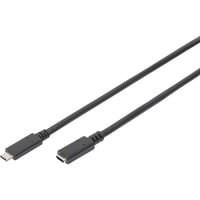 Digitus Cable de extensión USB 2.0, conector USB-C > puerto USB-C, Cable alargador negro