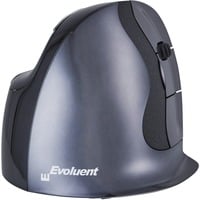 Evoluent Evoluent D Medium Wireless ratón Oficina mano derecha RF inalámbrico Laser 3200 DPI negro/Plateado, mano derecha, Diseño vertical, Laser, RF inalámbrico, 3200 DPI, Negro