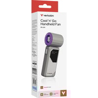 Verbatim Cool 'n' Go AirJet Gris, Púrpura Ventilador de mano gris/Violeta, Gris, Púrpura, Ventilador de mano, 1 pieza(s), 6 W, Ión de litio, 3,7 V