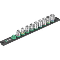 Wera Barra magnética para dados B 4 Zyklop Juego de dados para llave de vaso 3/8", Llave de tubo negro/Verde
