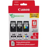 Canon 5224B015 cartucho de tinta 3 pieza(s) Original Negro, Cian, Magenta, Amarillo Negro, Cian, Magenta, Amarillo, 3 pieza(s), Pack formato ahorro para impresión fotográfica