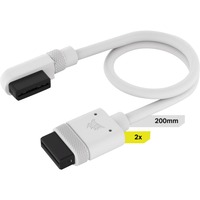 Corsair iCUE LINK Cable delgado, 200mm, 90° en ángulo blanco