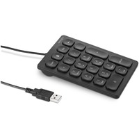 Kensington Teclado numérico con cable negro, Alámbrico, USB, Switch de tecla de tijera, Negro