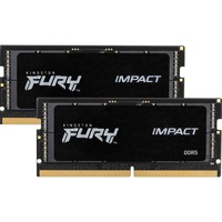 Kingston FURY FURY 16 GB 4800 MT/s DDR5 CL38 SODIMM (Kit de 2) Impact, Memoria RAM negro, 16 GB, 2 x 8 GB, DDR5, 262-pin SO-DIMM