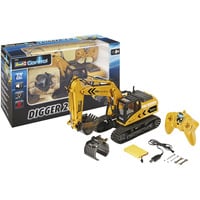 Revell 24924 RC Bagger mit 6-CH 2.4 GHz Fernsteuerung, Outdoor-tauglich, Schaufel und Baumgreifer aus Metall, griffiger Kettenantrieb, Originalgetreu, einzeln steuerbare Teile-Digger 2.0, bunt, Radiocontrol amarillo/Negro, Outdoor-tauglich, Schaufel und Baumgreifer aus Metall, griffiger Kettenantrieb, Originalgetreu, einzeln steuerbare Teile-Digger 2.0, bunt, 96 año(s), Plástico