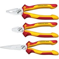 Wiha Juego de alicates Professional eléctrico, 3 piezas, Set de pinzas rojo/Amarillo