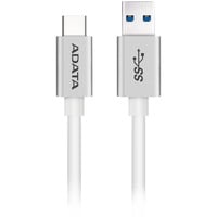 ADATA USB-C - USB 3.0, 1m cable USB USB 3.2 Gen 1 (3.1 Gen 1) USB C USB A Blanco blanco/Plateado, 1m, 1 m, USB C, USB A, USB 3.2 Gen 1 (3.1 Gen 1), Macho/Macho, Blanco