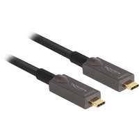 DeLOCK Cable USB-C óptico activo 4K video + datos + PD negro