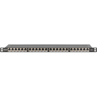 Digitus Panel de parcheo de alta densidad CAT 6A, clase E, 24 puertos, Patch Panel negro