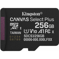 Kingston 256GB micSDXC Canvas Select Plus Gen3 150R A1 (Adaptador de SD no incluido), Tarjeta de memoria negro, 256 GB, MicroSDXC, Clase 10, UHS-I, 150 MB/s, Class 1 (U1)