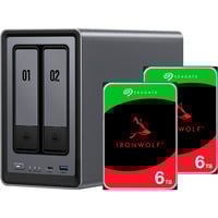 UGREEN DXP2800 + 2x 6 TB Seagate IronWolf HDD Paquete, NAS 