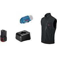 Bosch GHV 12+18V XA XL PROFESSIONAL, Ropa de trabajo negro, Masculino, Adulto, 1 bolsillos, Cremallera, Poliéster, Spandex, Negro