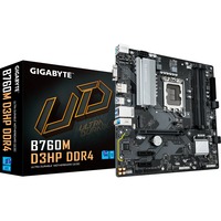 GIGABYTE B760M D3HP DDR4 Placa base - Soporta CPUs Intel Core de 14ª generación, VRM digital de 4+1+1 fases, hasta 5333MHz DDR4 (OC), 2xPCIe 4.0 M.2, GbE LAN, USB 3.2 Gen1 negro/Gris, VRM digital de 4+1+1 fases, hasta 5333MHz DDR4 (OC), 2xPCIe 4.0 M.2, GbE LAN, USB 3.2 Gen1, Intel, LGA 1700, Intel® Celeron®, Intel® Core™ i3, Intel® Core™ i5, Intel® Core™ i7, Intel® Core™ i9,..., LGA 1700, 128 GB, DDR4-SDRAM
