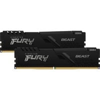 Kingston FURY FURY Beast 32GB 3200MT/s DDR4 CL16 DIMM (Kit de 2) 1Gx8 Black, Memoria RAM negro, 32 GB, 2 x 16 GB, DDR4, 288-pin DIMM