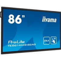 iiyama PROLITE TE8614MIS-B2AG Pantalla plana para señalización digital 2,17 m (85.6") LCD Wifi 435 cd / m² 4K Ultra HD Negro Pantalla táctil Procesador incorporado Android 24/7, Pantalla de gran formato negro (mate), Pantalla plana para señalización digital, 2,17 m (85.6"), LCD, 3840 x 2160 Pixeles, Wifi, 24/7