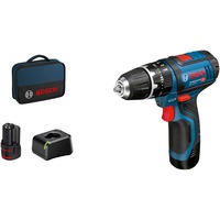 Bosch GSB 12V-15 Professional 1300 RPM Negro, Azul, Taladradora de impacto azul/Negro, Taladro de pistola, Negro, Azul, 1 cm, 1300 RPM, 1,9 cm, 1 cm