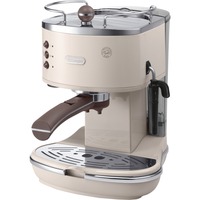 DeLonghi Icona Vintage ECOV 311.BG Semi-automática Máquina espresso 1,4 L, Cafetera espresso beige/Plateado brillante, Máquina espresso, 1,4 L, De café molido, 1100 W, Blanco