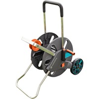 GARDENA 18520-20 AquaRoll L Easy Carrete Manual , Carretilla para manguera gris/Naranja, Tambor de carrete, Manual, Funcional, Negro, Azul, Naranja, Independiente, 100 m