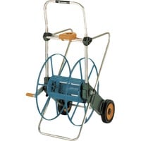 GARDENA Carro portamanguera metálico 100, Carretilla para manguera gris/Turquesa, 2674-20