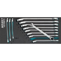 Hazet Juego de llaves combinadas con carraca Módulo 163-509/12, tamaño 1/3+, Llave de tuercas negro/Azul