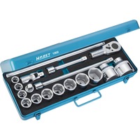 Hazet Juego de llaves de vaso 1002, 3/4", 18 piezas, Kit de herramientas azul