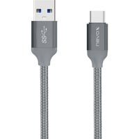 Nevox 1480 cable USB 2 m USB 3.2 Gen 2 (3.1 Gen 2) USB A USB C Gris gris, 2 m, USB A, USB C, USB 3.2 Gen 2 (3.1 Gen 2), Macho/Macho, Gris