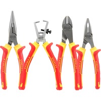 Stanley Juego de alicates VDE FATMAX, 4 piezas, Set de pinzas rojo/Amarillo