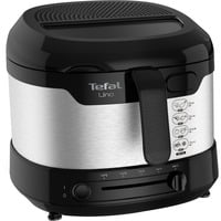 Tefal Uno FF215D Sencillo 1,8 L Independiente 1600 W Freidora Negro, Acero inoxidable acero fino/Negro, Freidora, 1,8 L, 1 kg, 1,8 L, 150 °C, 190 °C