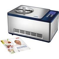 Unold 48818 máquina para helados Compresor de helados 1,5 L Azul, Acero inoxidable 150 W, Heladera plateado/Azul, Compresor de helados, 1,5 L, 30 min, 1 senos, 1,5 m, LCD
