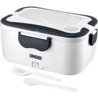 Unold 58850 fiambrera eléctrica 35 W 1,5 L Gris, Blanco Adulto, Caja de almuerzo blanco/Gris oscuro, 1,5 L, Gris, Blanco, Adulto, Rectangular, Plástico, Acero inoxidable, Acero inoxidable