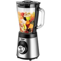 Unold Edel 1,5 L Batidora de vaso 500 W Negro, Acero inoxidable, Transparente, Batidora depie acero fino/Negro, Batidora de vaso, 1,5 L, Función de impulso, Picahielos, 0,9 m, 500 W