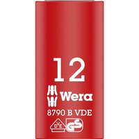 Wera Inserto de llave de vaso Zyklop VDE, 12mm, 3/8", Llave de tubo rojo/Amarillo