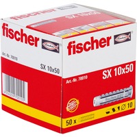 fischer 070010 tornillo de anclaje y taco 50 pieza(s) 5 cm, Pasador gris claro, Nylon, Gris, 5 cm, 1 cm, 7 cm, 6 mm