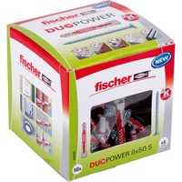 fischer DUOPOWER 6x50 S LD, Pasador gris claro/Rojo