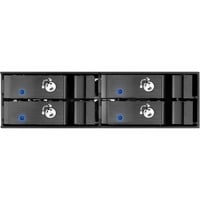 SilverStone FS204 unidad de disco multiple Negro, Chasis intercambiable negro, SATA, Serial ATA II, Serial ATA III, 2.5", 670 g, Negro