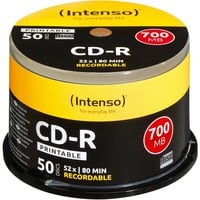 Intenso 1801125 CD en blanco CD-R 700 MB 50 pieza(s), CDs vírgenes 52x, CD-R, 120 mm, 700 MB, Caja para pastel, 50 pieza(s)