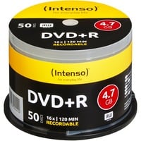 Intenso 4111155 DVD en blanco 4,7 GB DVD+R 50 pieza(s), DVDs vírgenes DVD+R, 120 mm, Caja para pastel, 50 pieza(s), 4,7 GB
