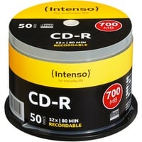 Intenso CD-R 700MB 50 pieza(s), CDs vírgenes 52x, CD-R, 120 mm, 700 MB, Caja para pastel, 50 pieza(s)