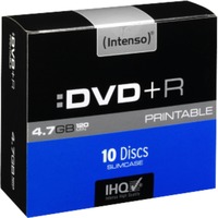 Intenso DVD+R 4.7GB, Printable, 16x 4,7 GB 10 pieza(s), DVDs vírgenes Printable, 16x, DVD+R, 120 mm, Imprimible, Caja de cd, 10 pieza(s), 4,7 GB