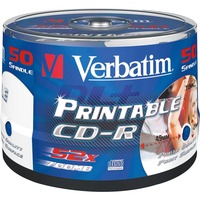 Verbatim CD-R AZO Wide Inkjet Printable no ID 700 MB 52x 50 pieza(s), CDs vírgenes 52x, CD-R, 120 mm, 700 MB, Caja para pastel, 50 pieza(s)