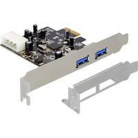 DeLOCK USB 3.0 PCI Express Card tarjeta y adaptador de interfaz USB 3.2 Gen 1 (3.1 Gen 1), Controlador USB PCIe, USB 3.2 Gen 1 (3.1 Gen 1), Negro, Plata, NEC, 5000 Mbit/s, Alámbrico, Lite Retail