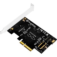 SilverStone ECM20 tarjeta y adaptador de interfaz Interno PCIe, SATA, Controlador ATA serie M.2, PCIe, SATA, Negro