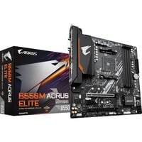 GIGABYTE B550M AORUS ELITE Placa base - Procesadores AMD Ryzen 5000, VRM de 5+3 fases, hasta 4733 MHz DDR4, 1xPCIe 4.0 + 1xPCIe 3.0 M.2, LAN 1GbE, USB 3.2 Gen 1 negro/Gris, VRM de 5+3 fases, hasta 4733 MHz DDR4, 1xPCIe 4.0 + 1xPCIe 3.0 M.2, LAN 1GbE, USB 3.2 Gen 1, AMD, Zócalo AM4, AMD Ryzen 3000 Series, AMD Ryzen 4000 Series, AMD Ryzen 5000 Series, Zócalo AM4, DDR4-SDRAM, 128 GB