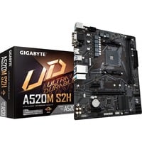 GIGABYTE Placa base A520M S2H - Soporta CPUs AMD Ryzen serie 5000 AM4, VRM digital puro de 4+3 fases, hasta 5100MHz DDR4 (OC), PCIe 3.0 x4 M.2, LAN GbE, USB 3.2 Gen 1 negro/Gris, VRM digital puro de 4+3 fases, hasta 5100MHz DDR4 (OC), PCIe 3.0 x4 M.2, LAN GbE, USB 3.2 Gen 1, AMD, Zócalo AM4, AMD Ryzen 3000 Series, Zócalo AM4, 64 GB, DDR4-SDRAM