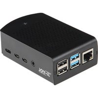 Joy-IT Carcasa de aluminio para Raspberry Pi 4 B, Caja/Carcasa negro