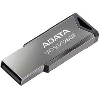 ADATA UV350 unidad flash USB 128 GB USB tipo A 3.2 Gen 1 (3.1 Gen 1) Plata, Lápiz USB plateado, 128 GB, USB tipo A, 3.2 Gen 1 (3.1 Gen 1), 100 MB/s, Sin tapa, Plata, Minorista
