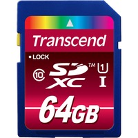 Transcend TS64GSDXC10U1 memoria flash 64 GB SDXC MLC Clase 10, Tarjeta de memoria azul, 64 GB, SDXC, Clase 10, MLC, 90 MB/s, Class 1 (U1)