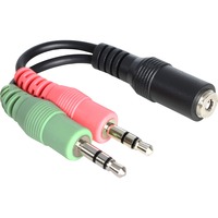 DeLOCK 65459 cable de audio 0,012 m 3,5mm 2 x 3.5mm Negro, Cable Y negro, 3,5mm, Macho, 2 x 3.5mm, Hembra, 0,012 m, Negro